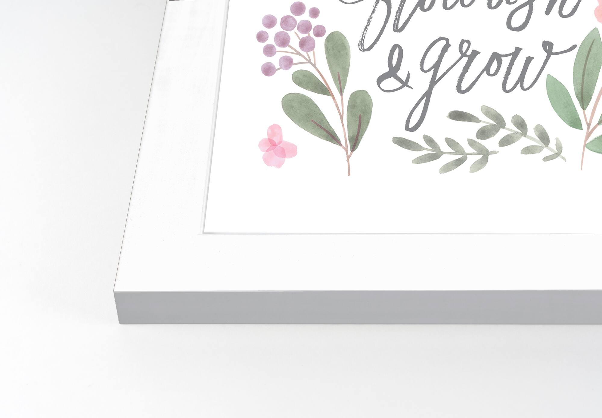 Flourish and Grow 16" x 16" White Framed Print Under Plexiglass